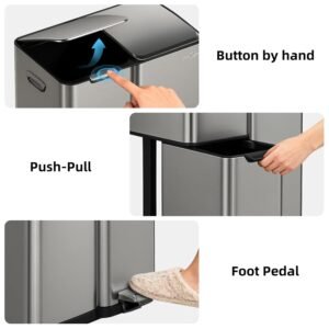 SortEase™ 60L 3-in-1 Recycling Bin