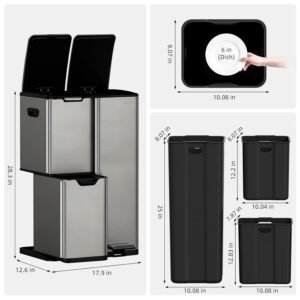 SortEase™ 60L 3-in-1 Recycling Bin