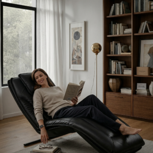 InfinitySound™ Leather Power Reclining Chaise