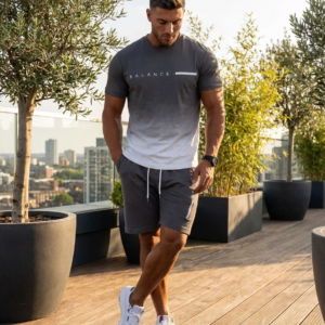 FadeFlex™ Men’s Gradient Coord Set - Grey White