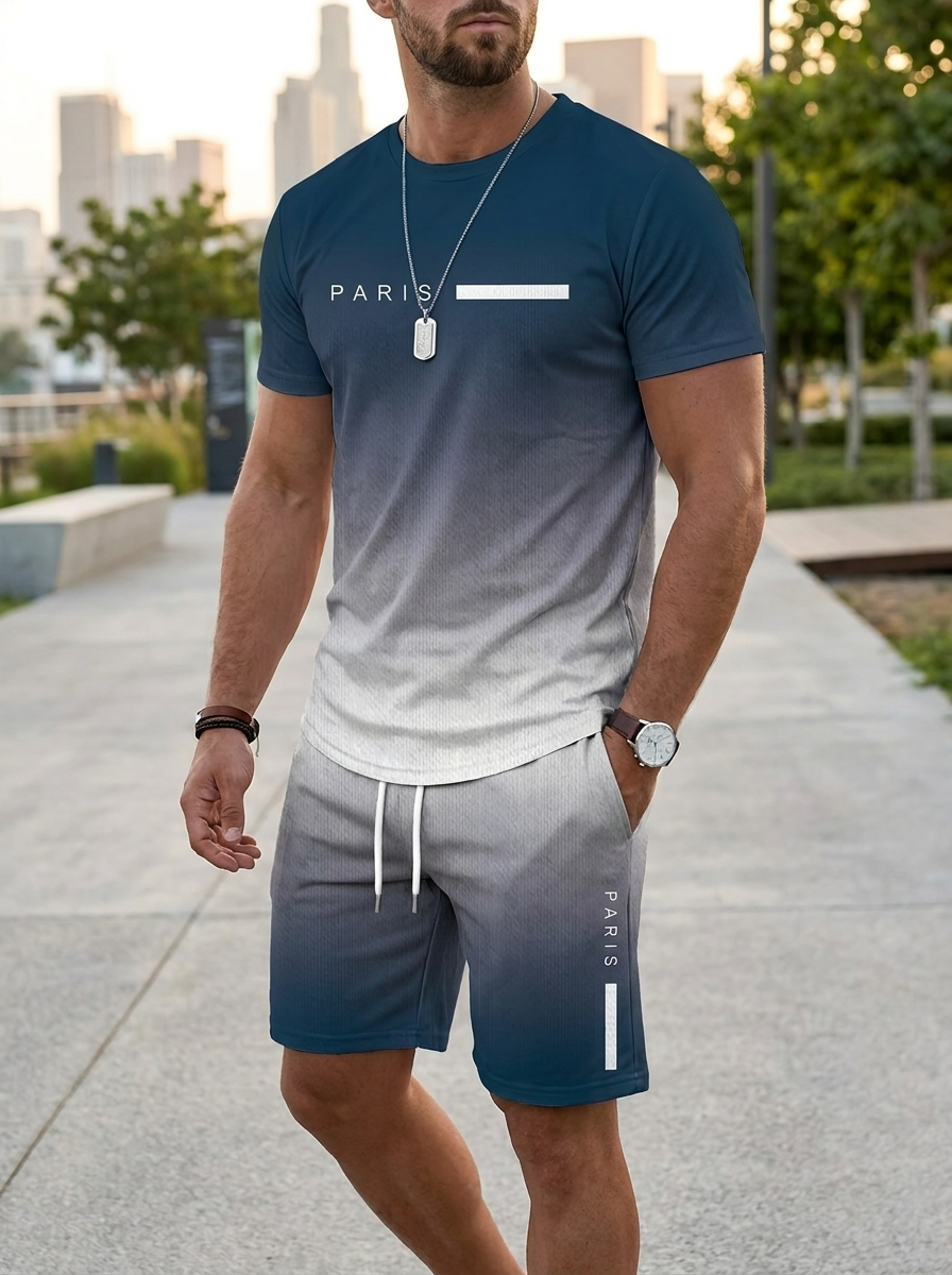 FadeFlex™ Men’s Gradient Coord Set - Seagreen
