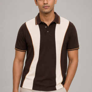 Chocolate Swanwhite Colorblock Polo