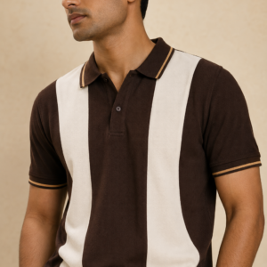 Chocolate Swanwhite Colorblock Polo