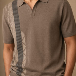 Heritage Taupe Brown Flatknit Polo